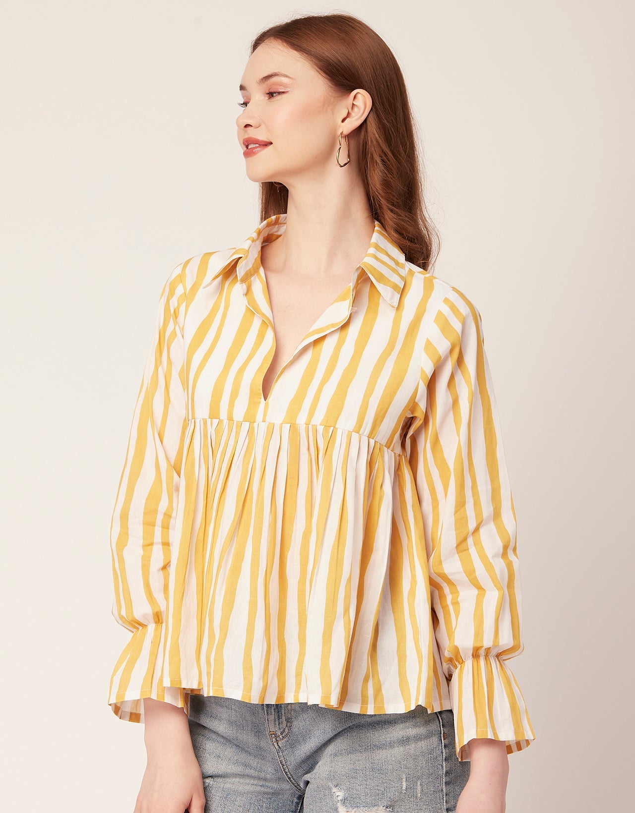 Printed Pleated Summer Top
