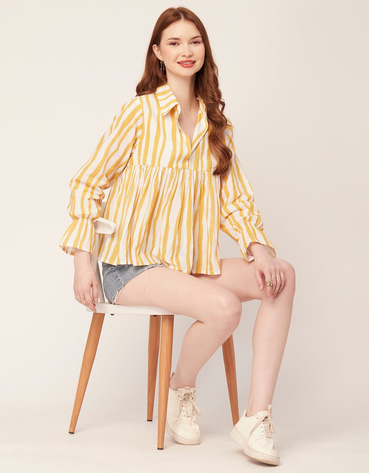 Printed Pleated Summer Top