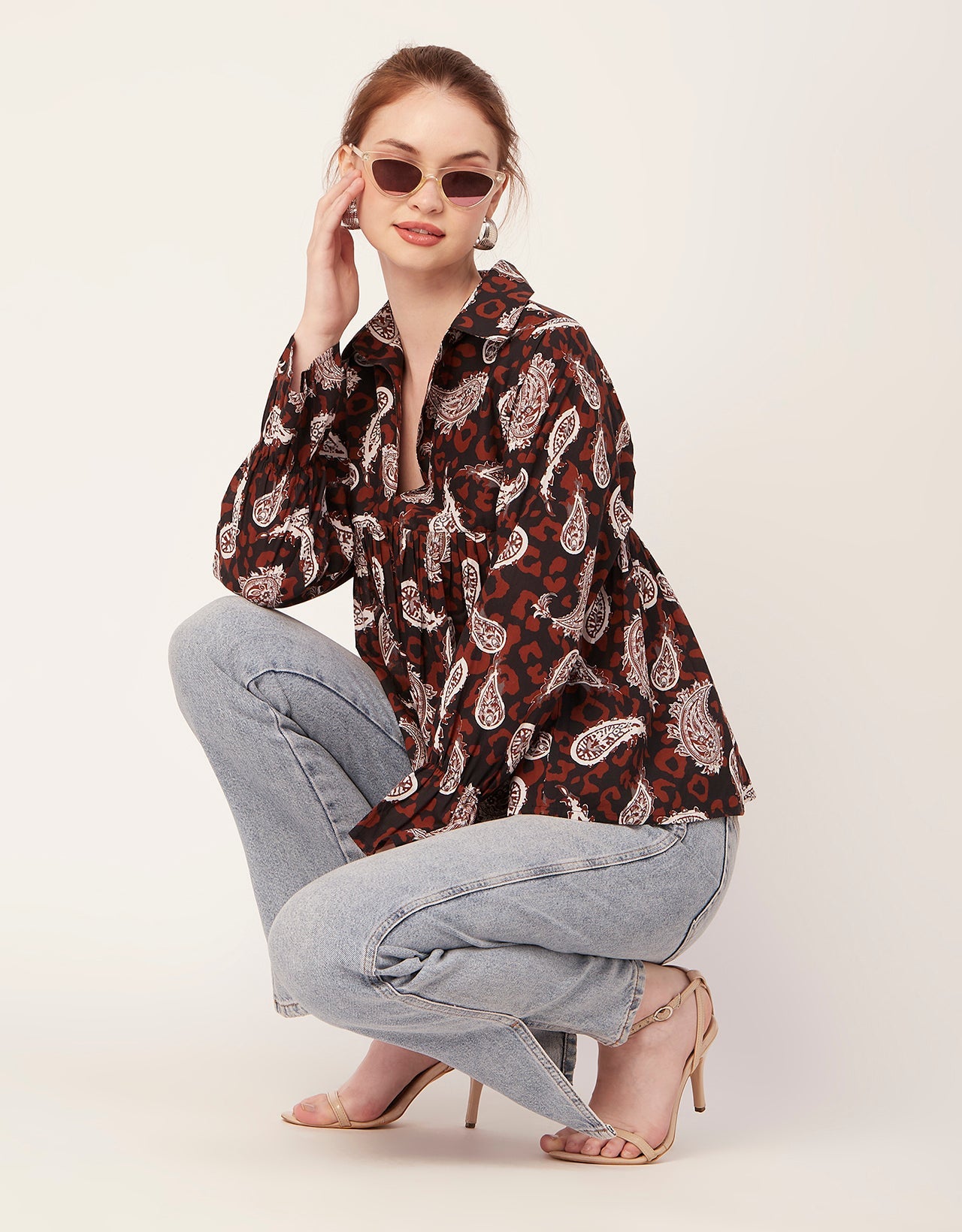 Printed Pleated Summer Top
