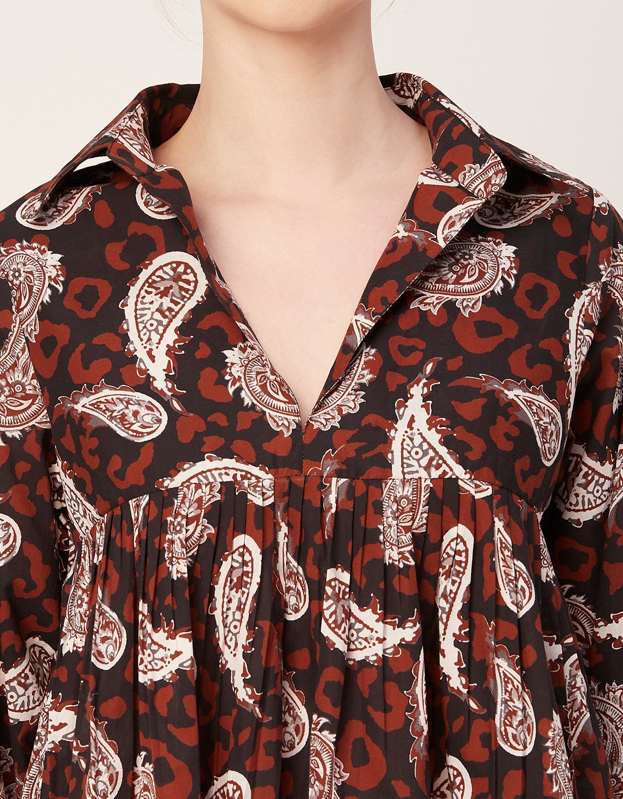 Printed Pleated Summer Top