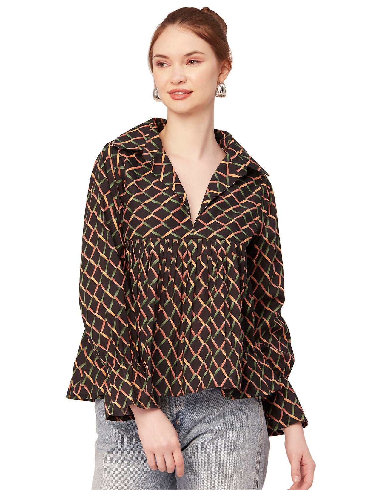 Printed Pleated Summer Top