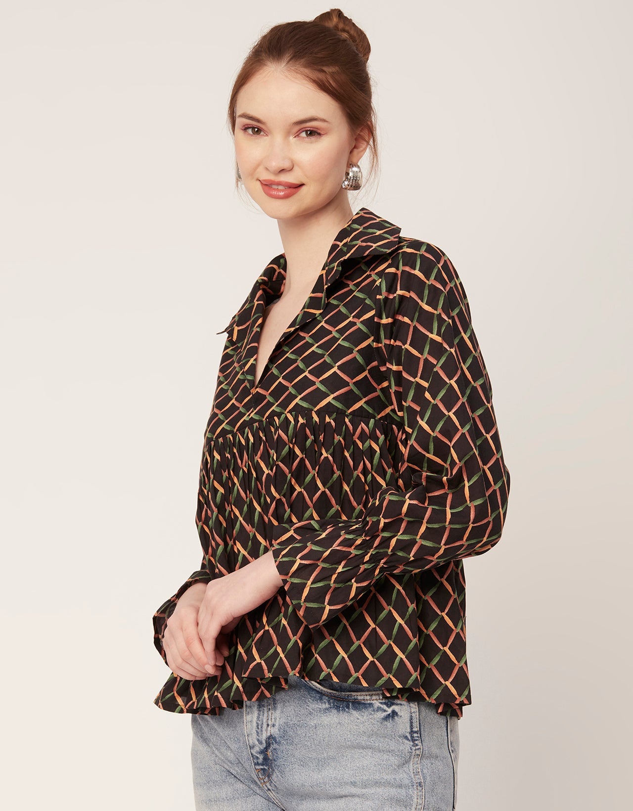 Printed Pleated Summer Top