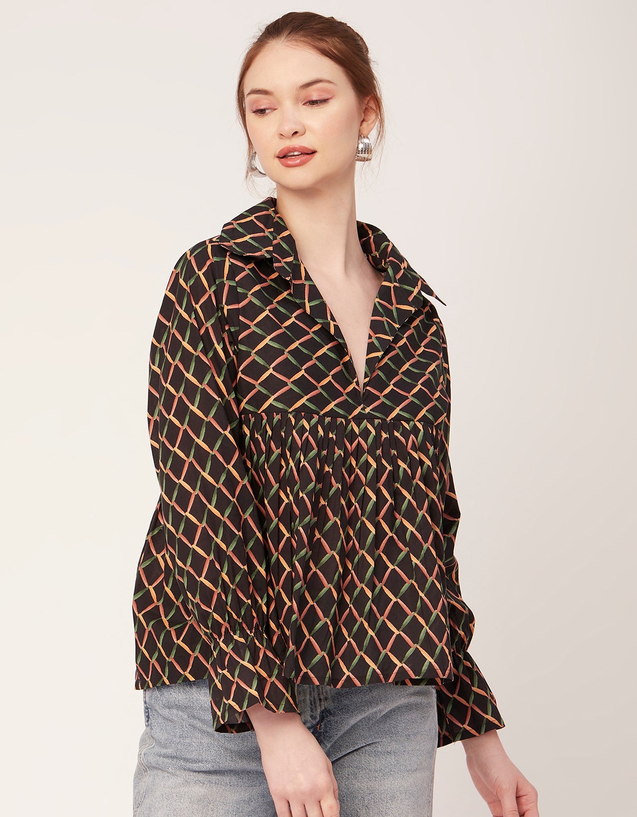 Printed Pleated Summer Top
