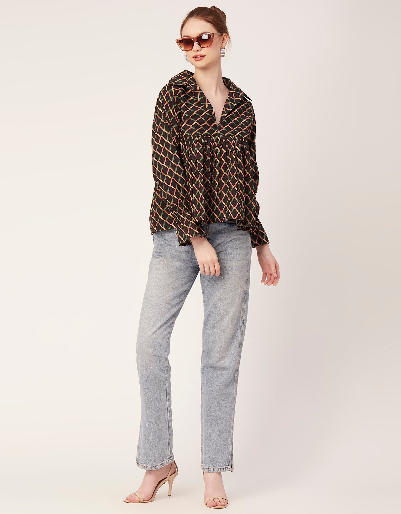 Printed Pleated Summer Top