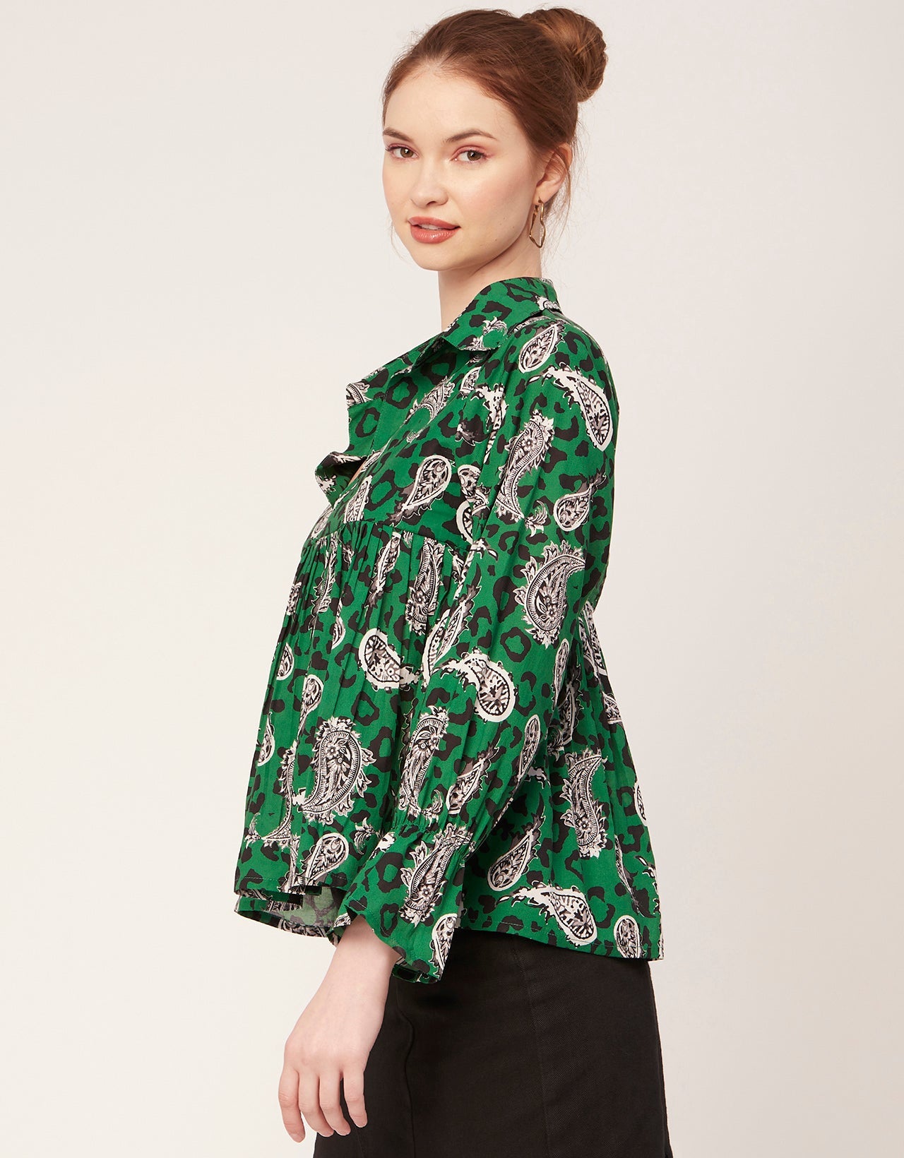 Printed Pleated Summer Top