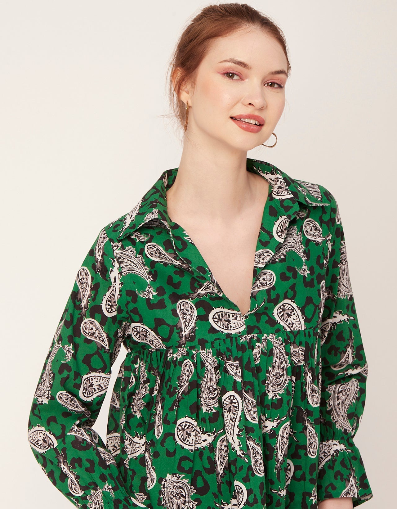Printed Pleated Summer Top