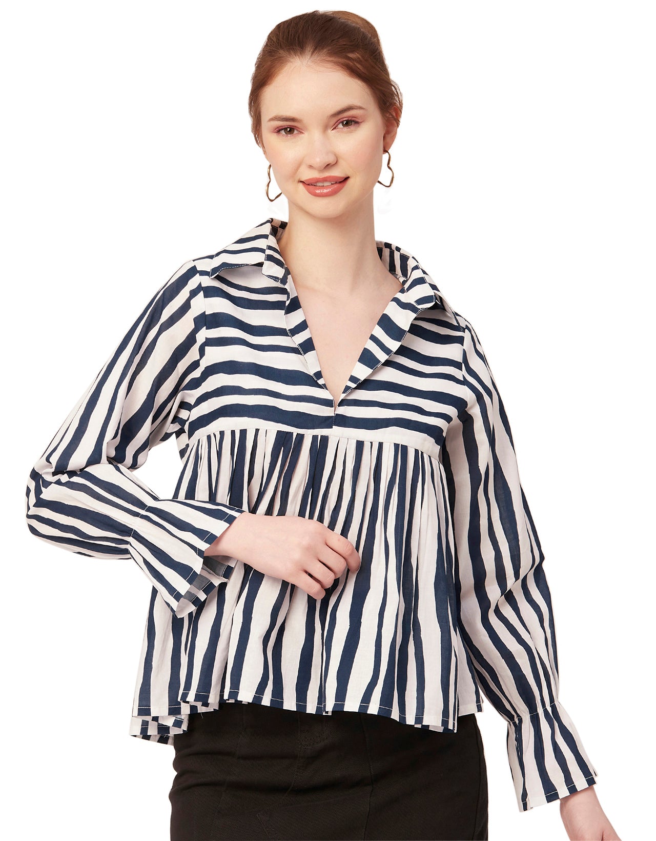 Printed Pleated Summer Top