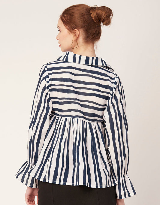 Printed Pleated Summer Top