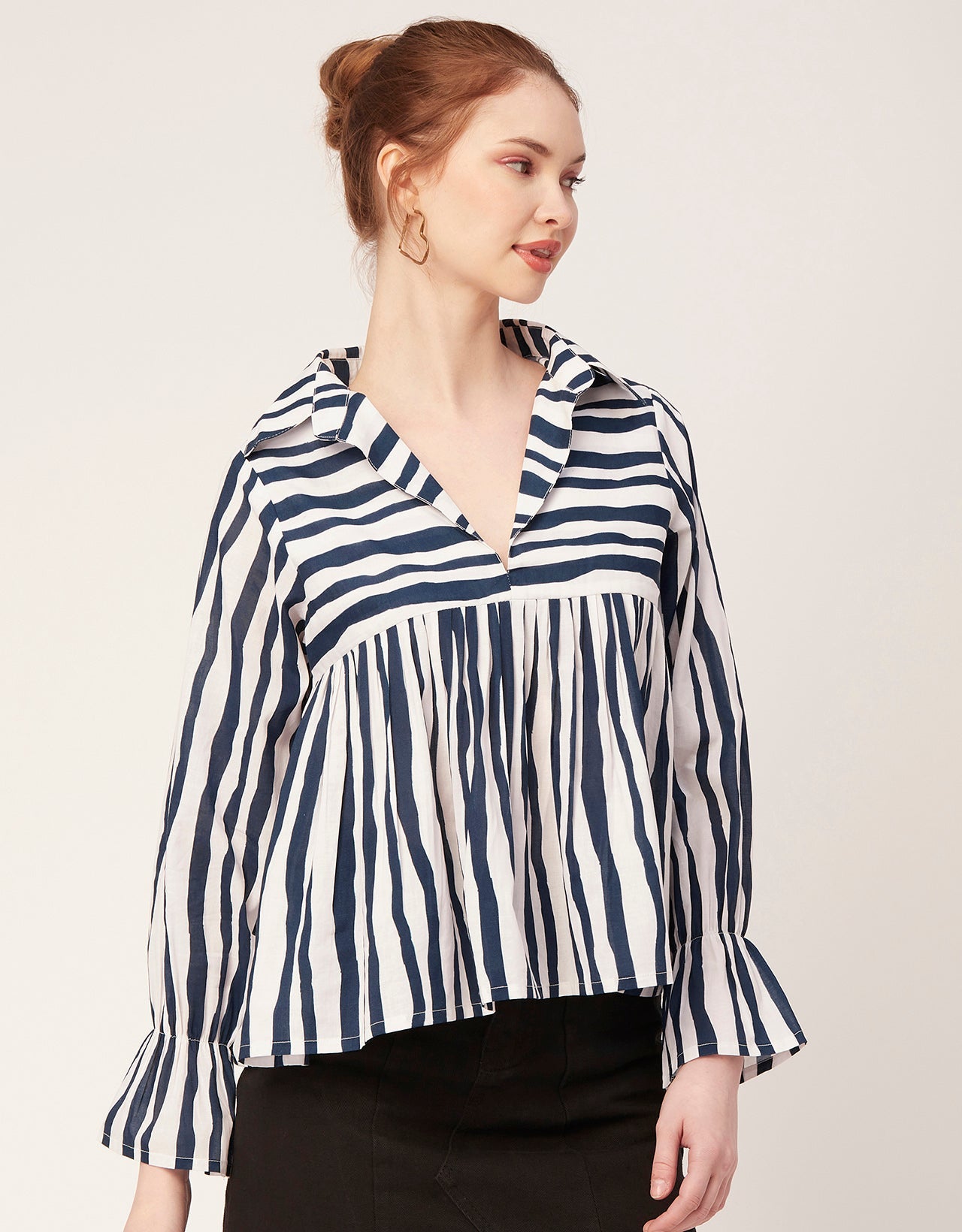 Printed Pleated Summer Top