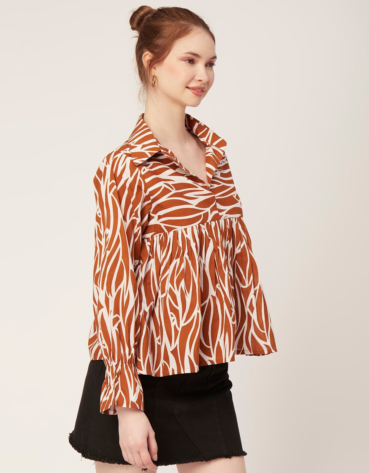 Printed Pleated Summer Top