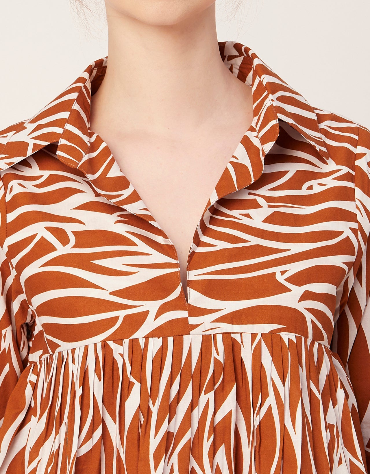 Printed Pleated Summer Top
