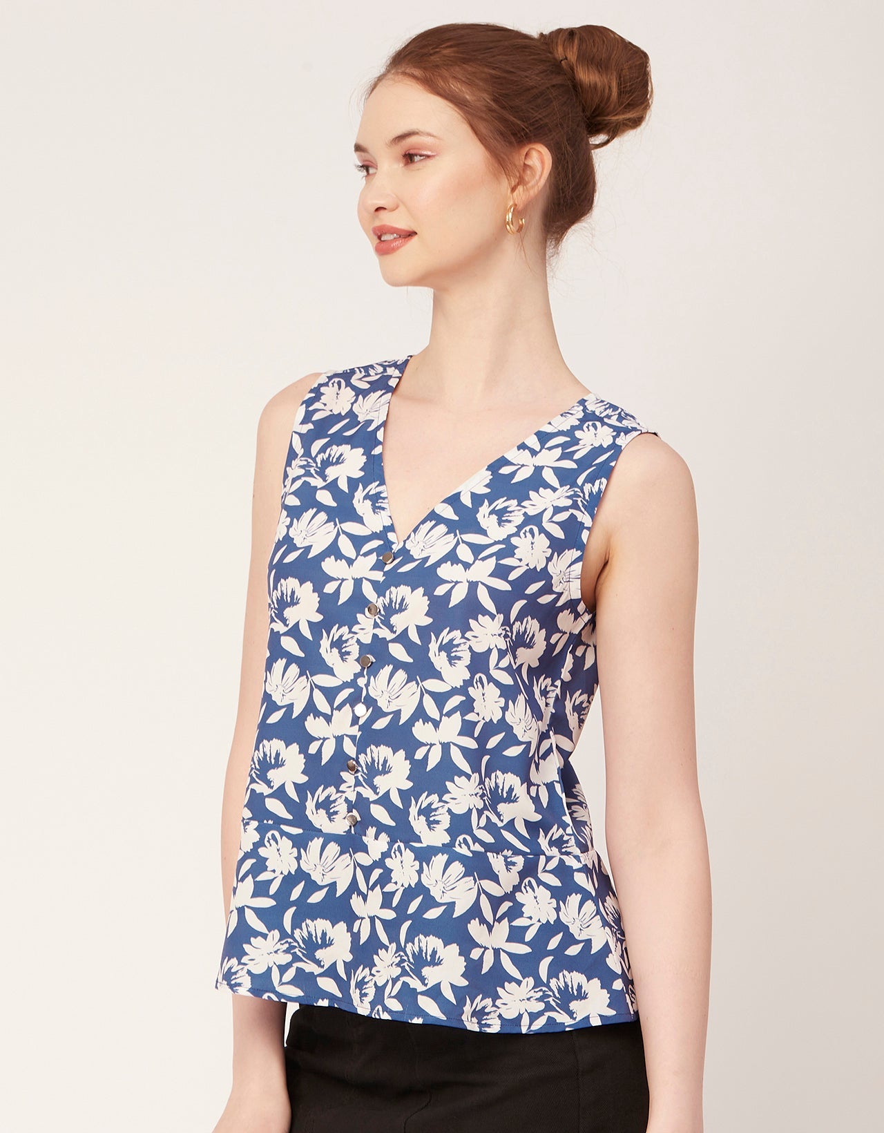 Printed V-Neck Tank Top