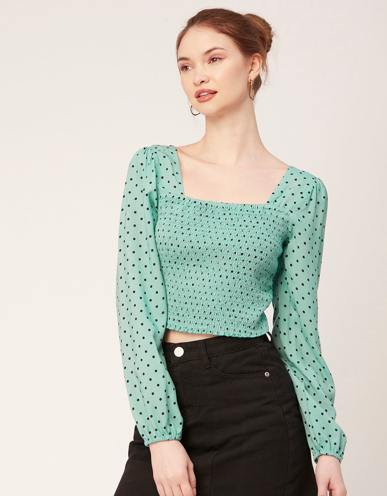 Printed Square Neck Smocked