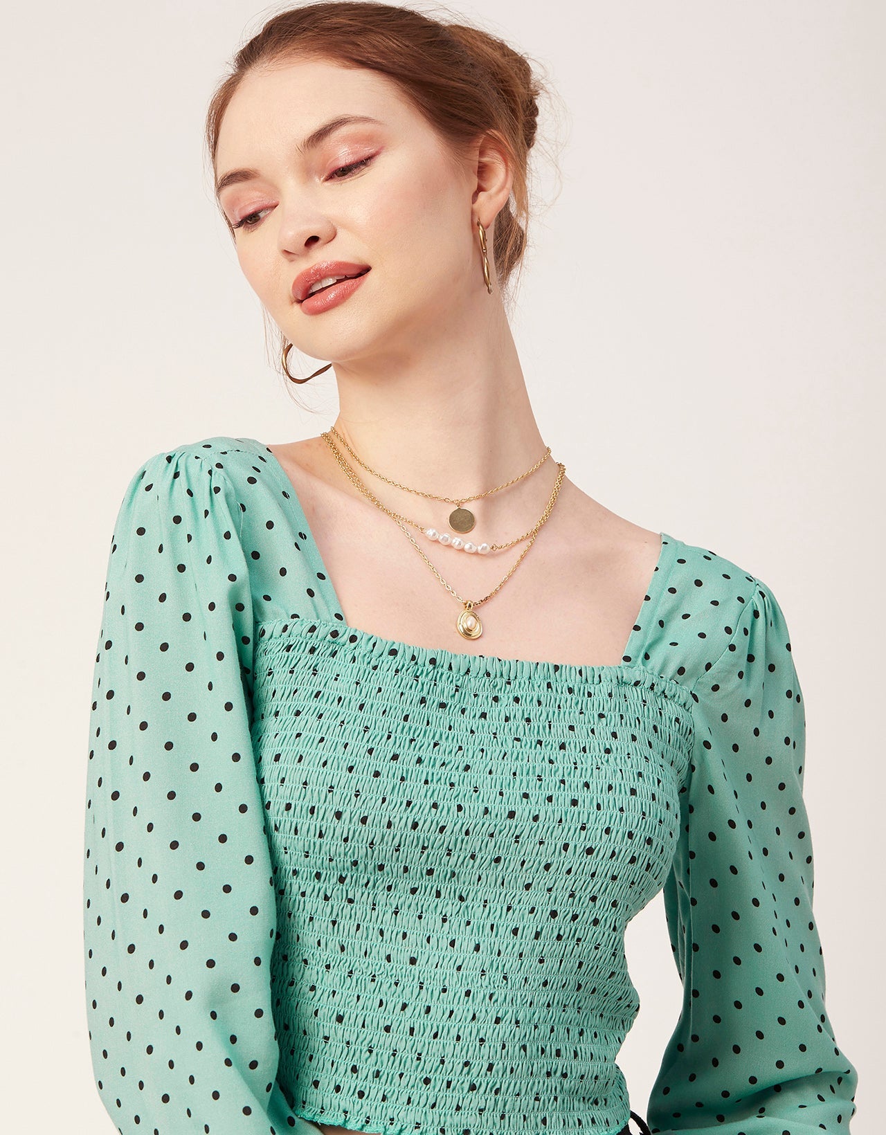 Printed Square Neck Smocked