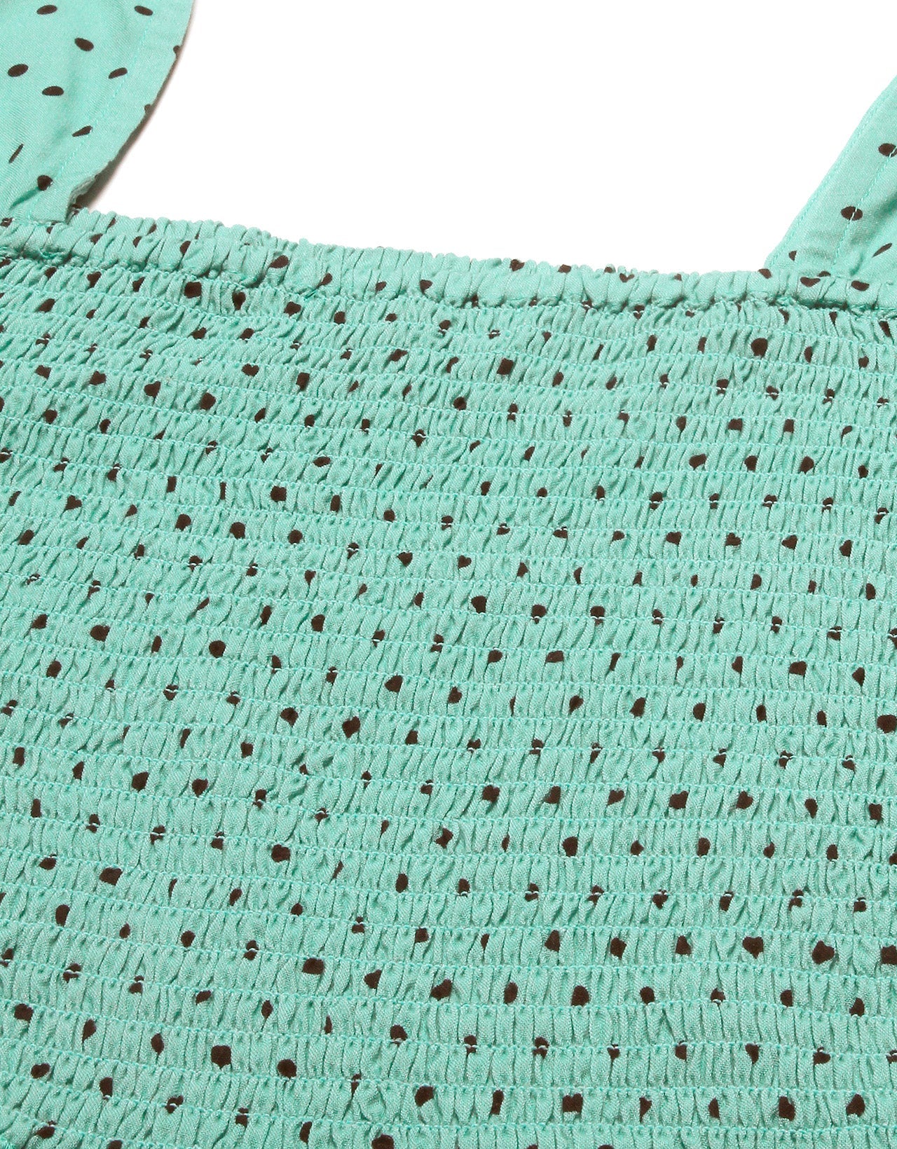 Printed Square Neck Smocked