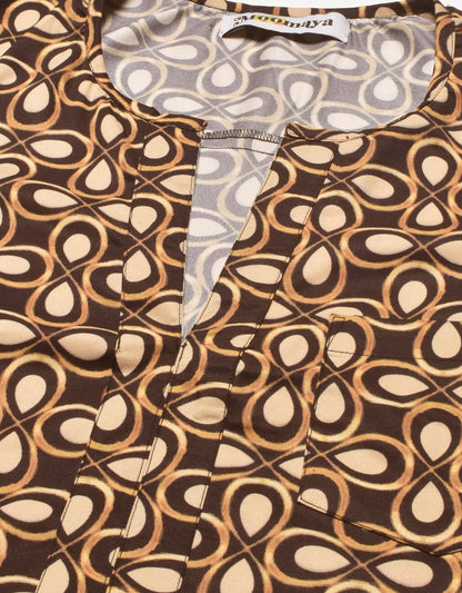 Printed V Neck Short Top