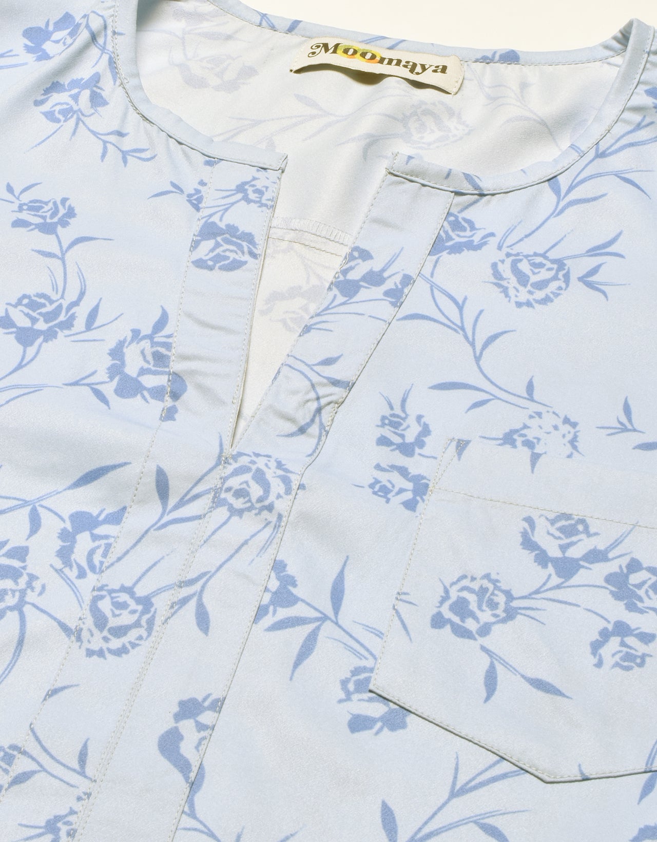 Printed V Neck Short Top