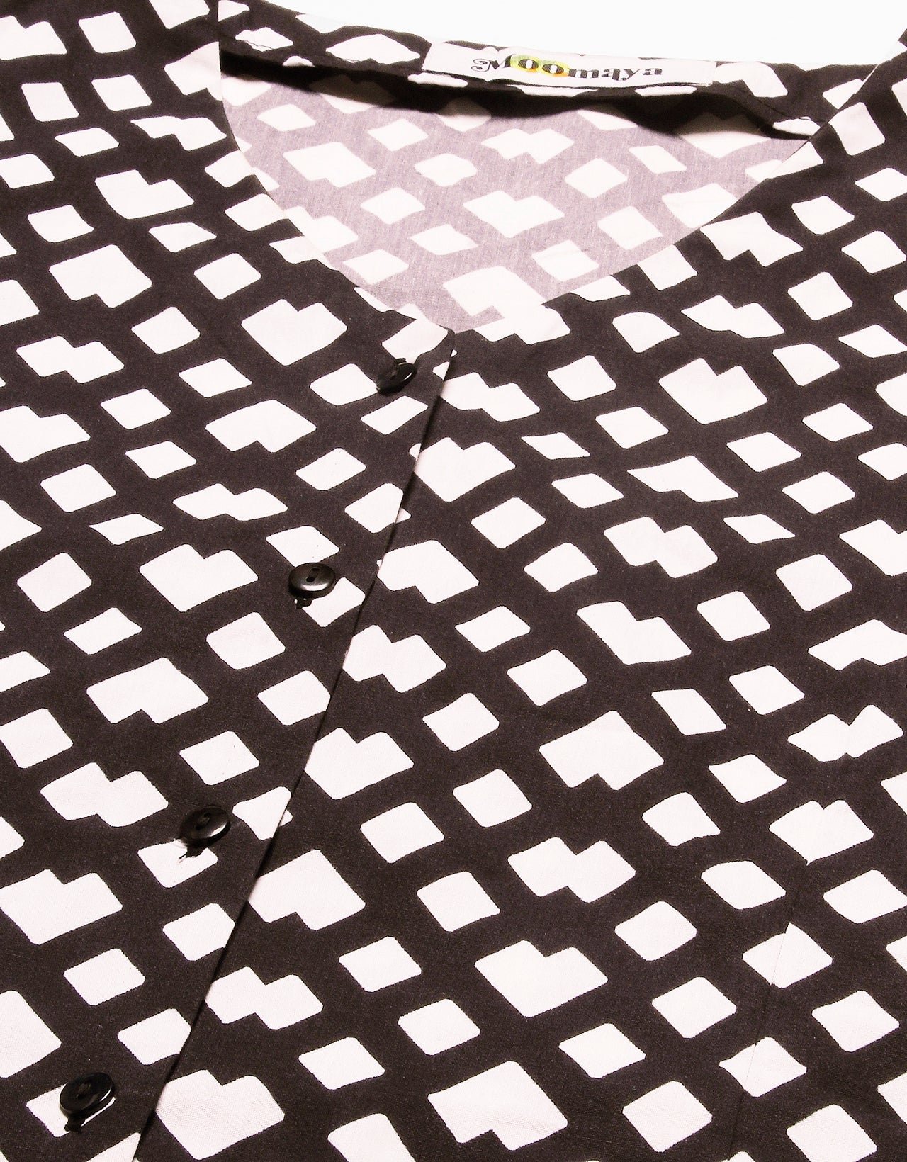 Printed V Neck Puff Sleeve