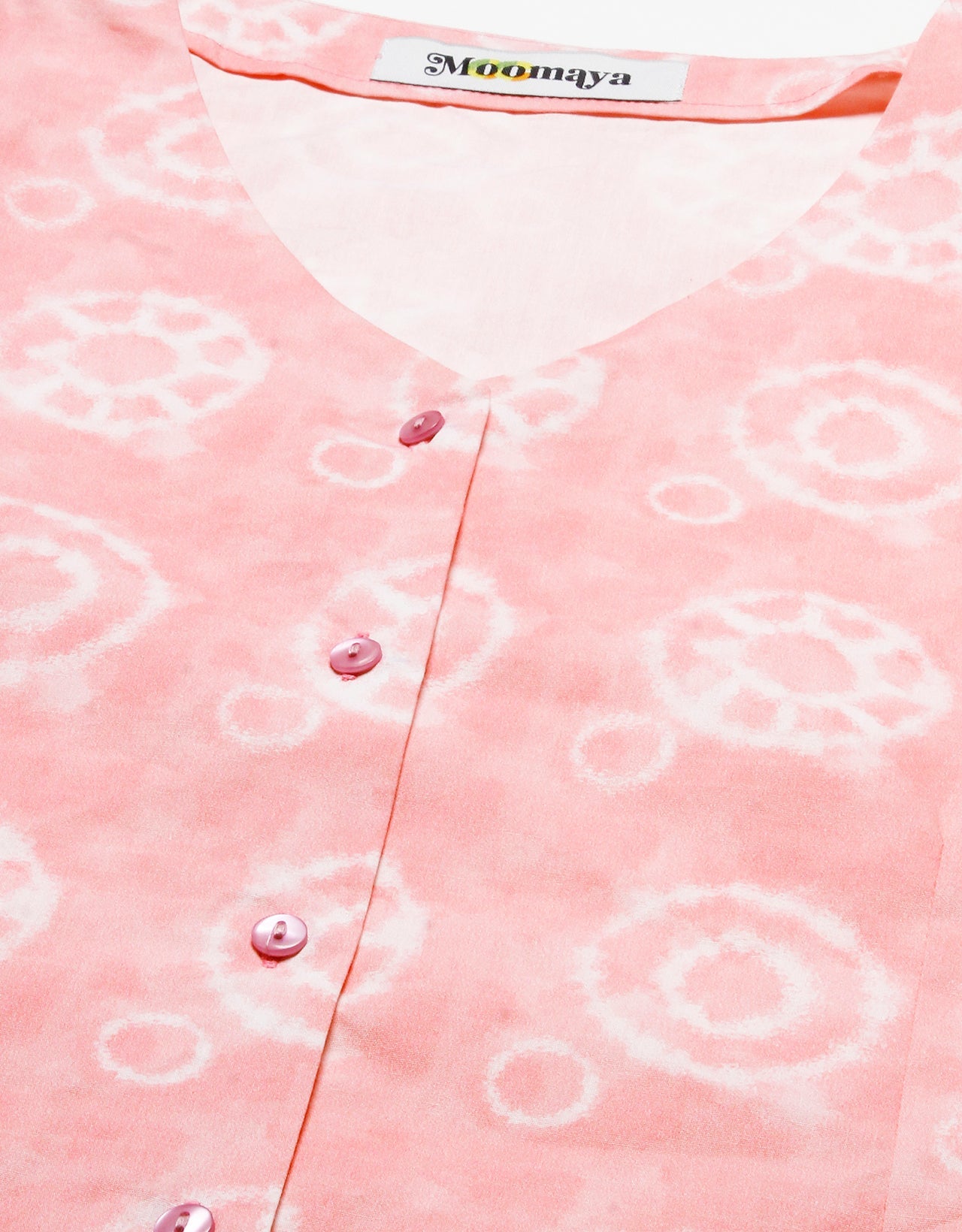 Printed V Neck Puff Sleeve