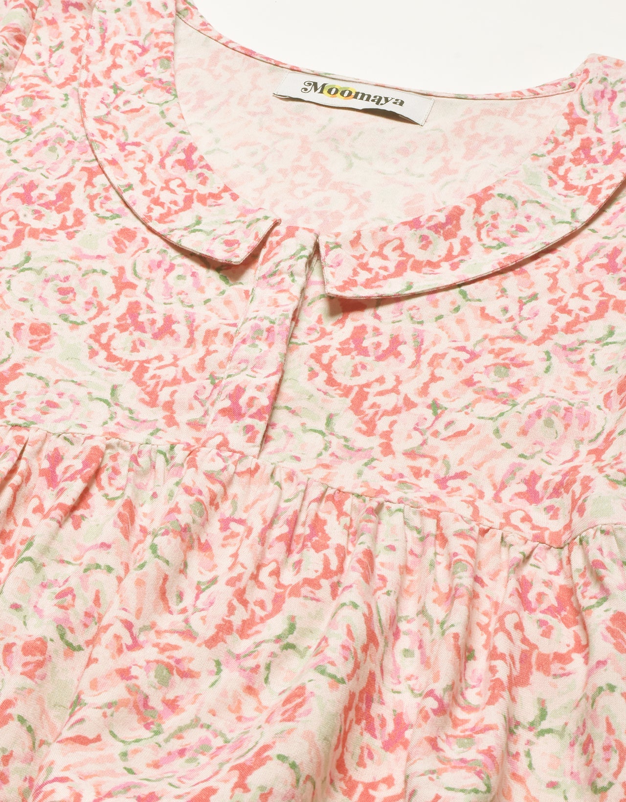 Printed Peplum Flutter Top