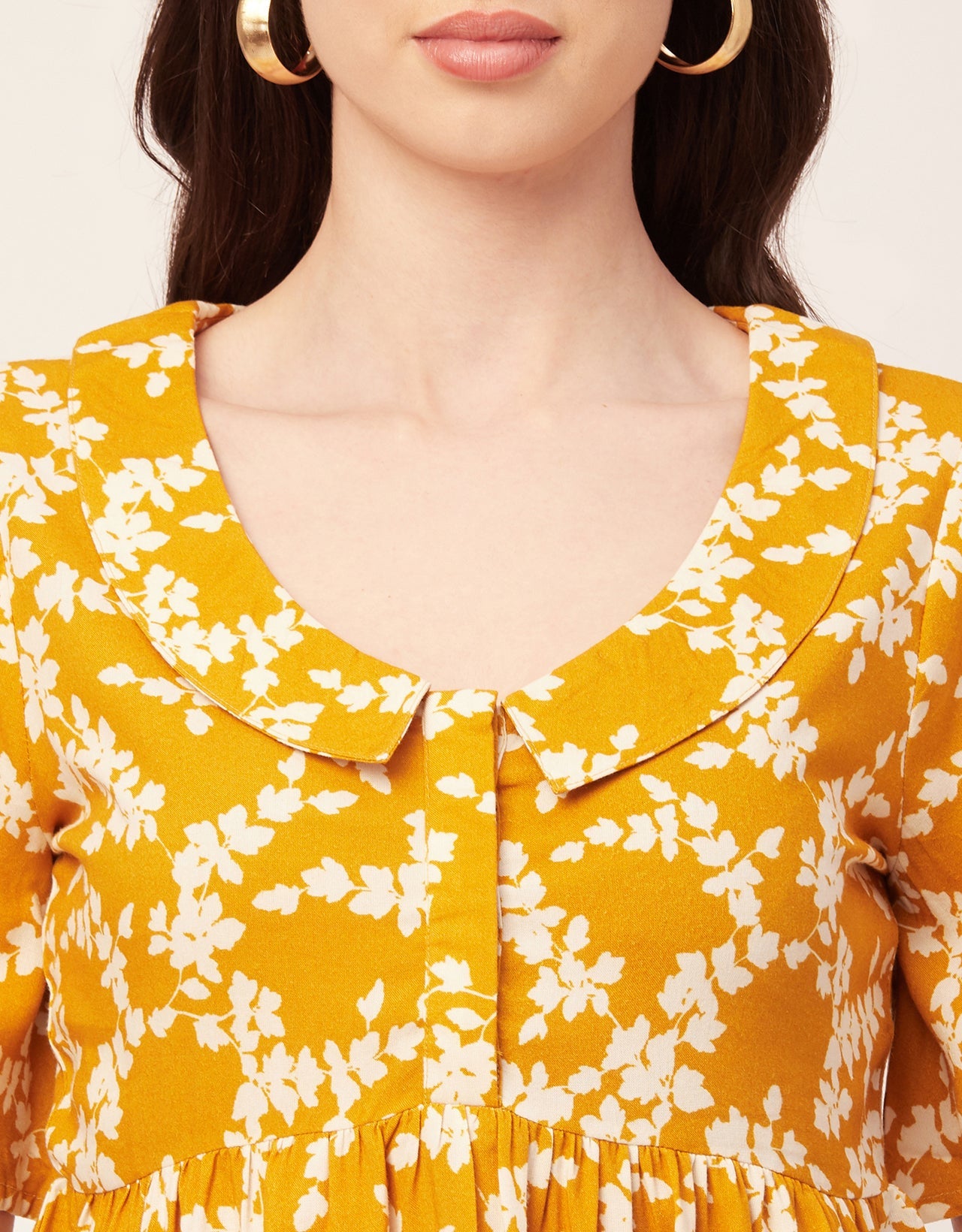 Printed Peplum Flutter Top