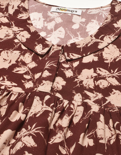 Printed Peplum Flutter Top