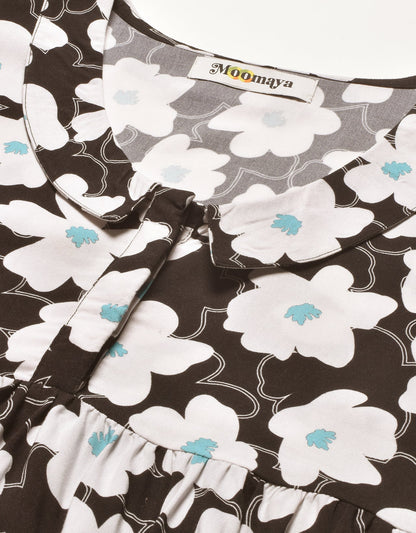Printed Peplum Flutter Top