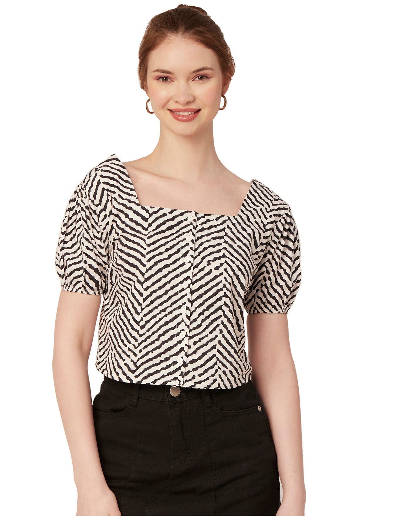 Square Neck Puff Sleeve Top