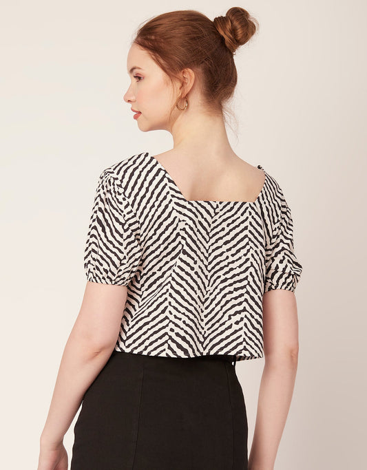 Square Neck Puff Sleeve Top