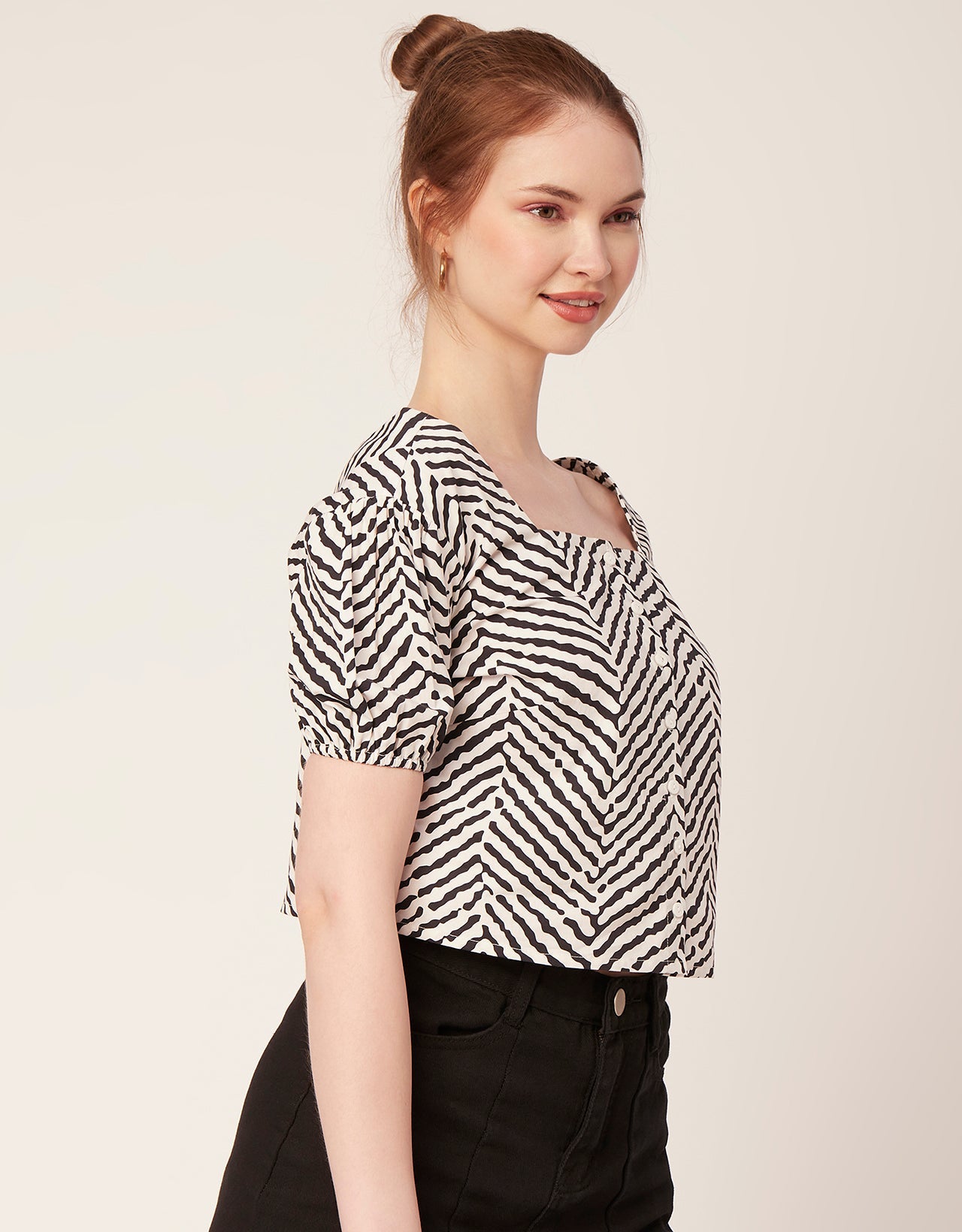 Square Neck Puff Sleeve Top