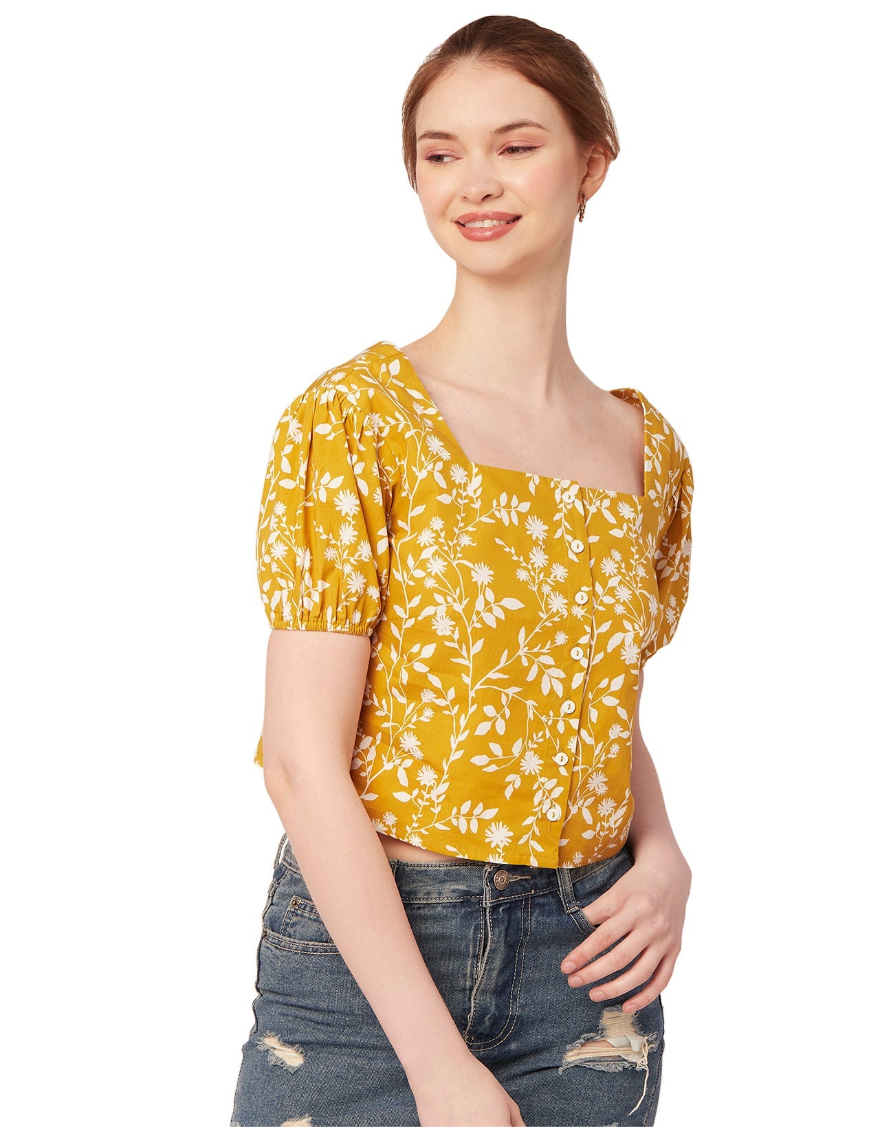 Square Neck Puff Sleeve Top