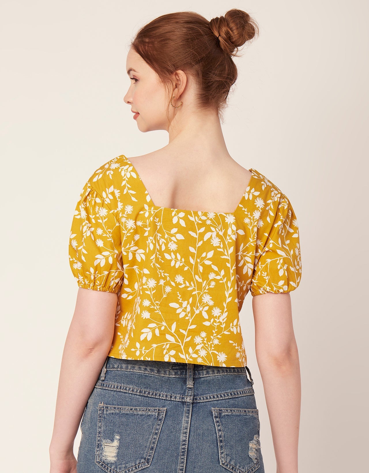 Square Neck Puff Sleeve Top