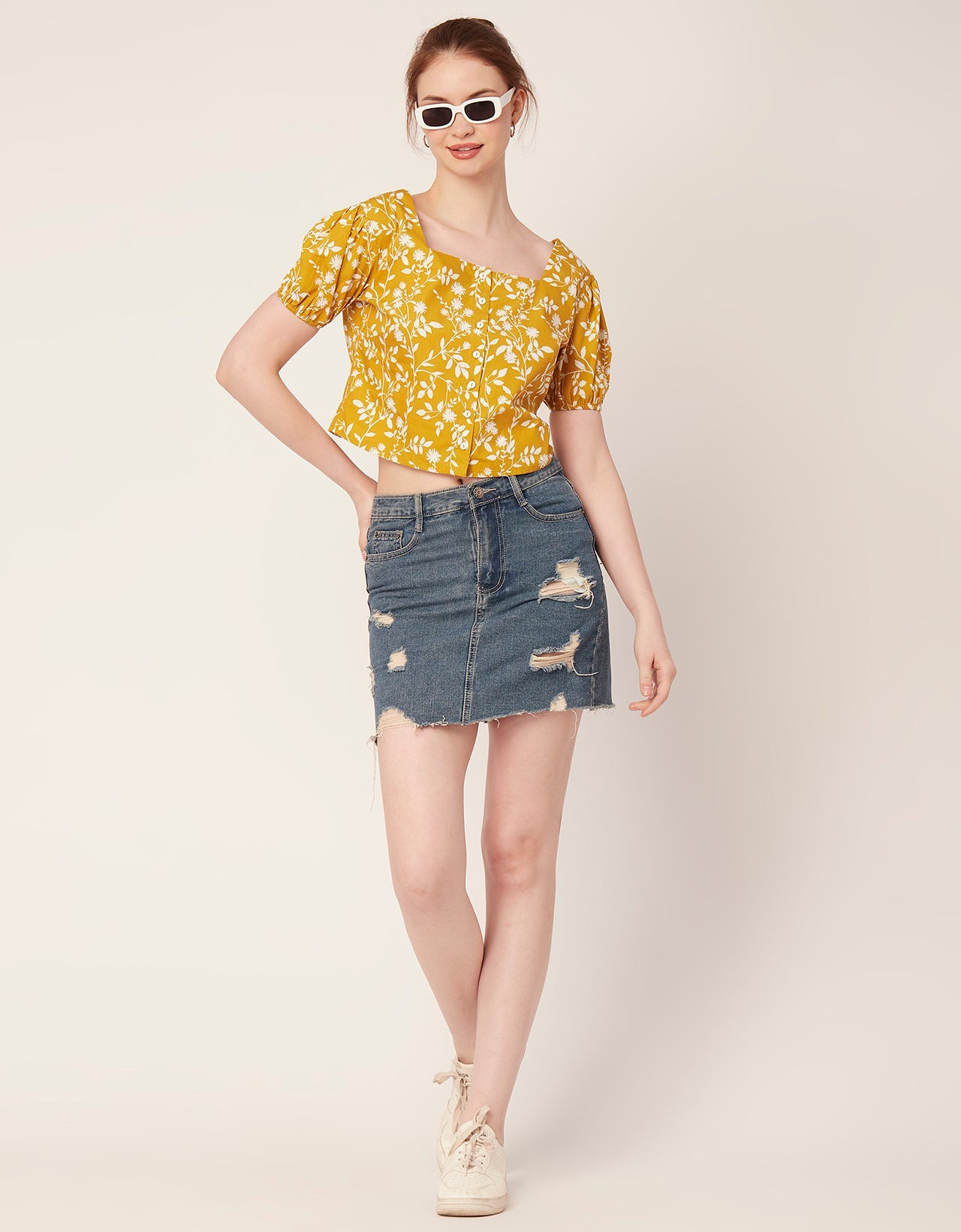 Square Neck Puff Sleeve Top