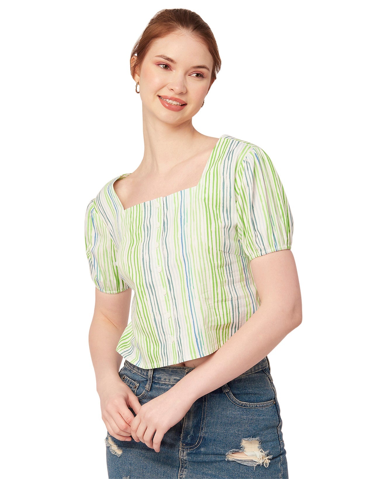 Square Neck Puff Sleeve Top