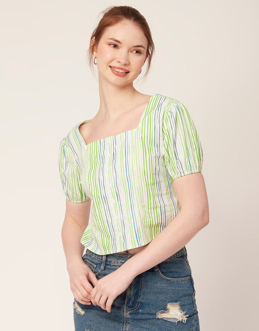 Square Neck Puff Sleeve Top