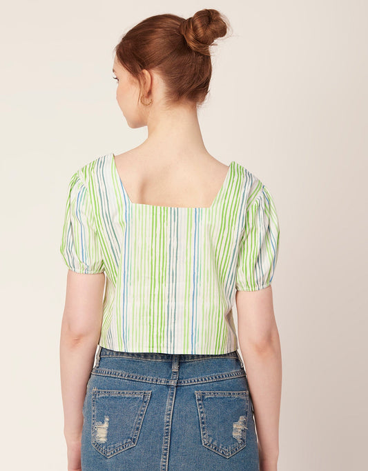 Square Neck Puff Sleeve Top