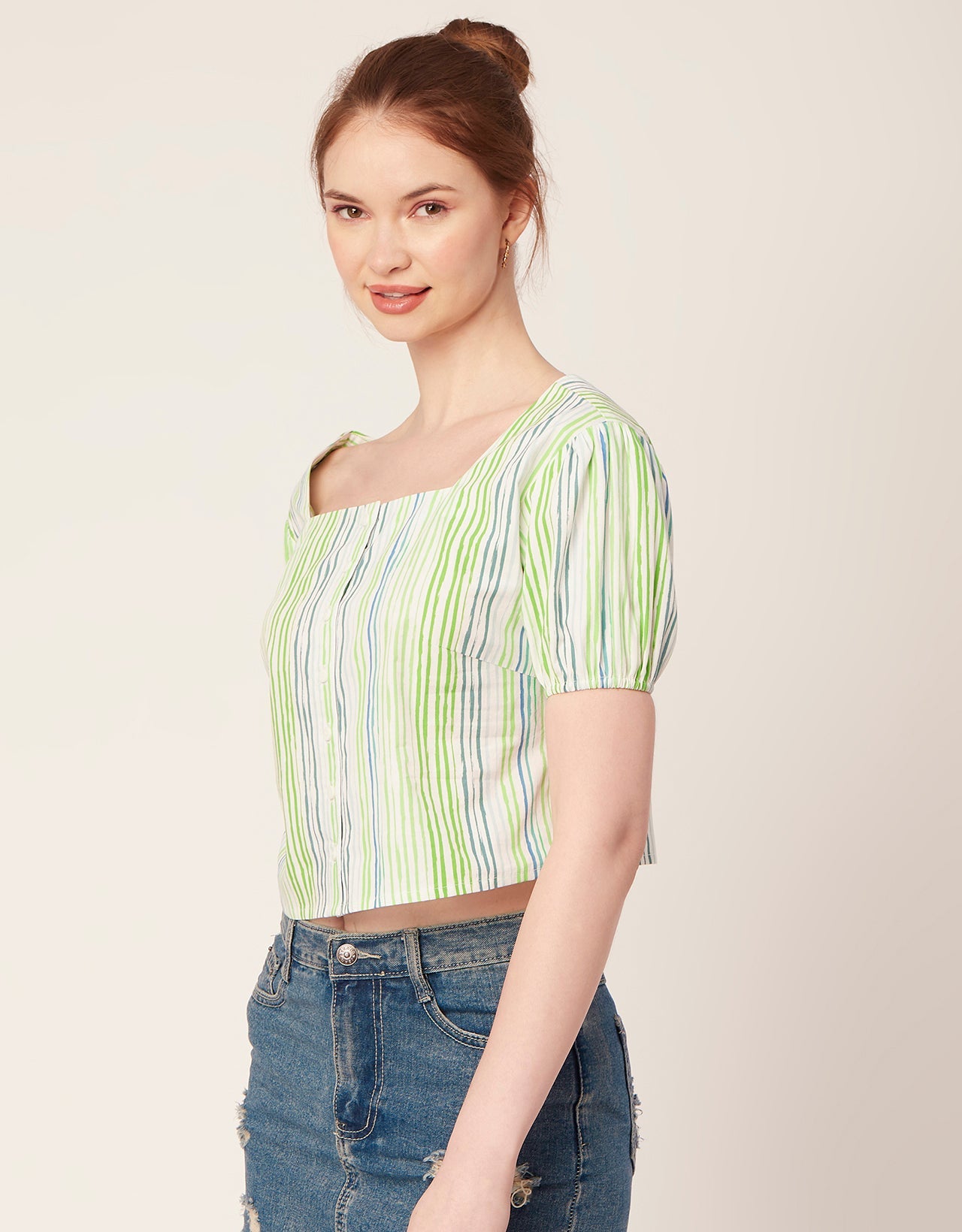 Square Neck Puff Sleeve Top