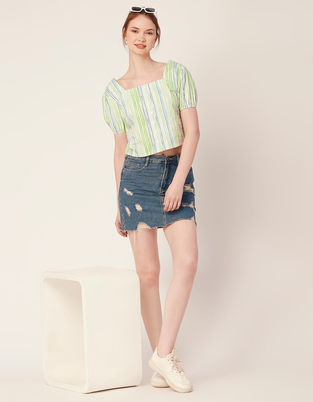 Square Neck Puff Sleeve Top
