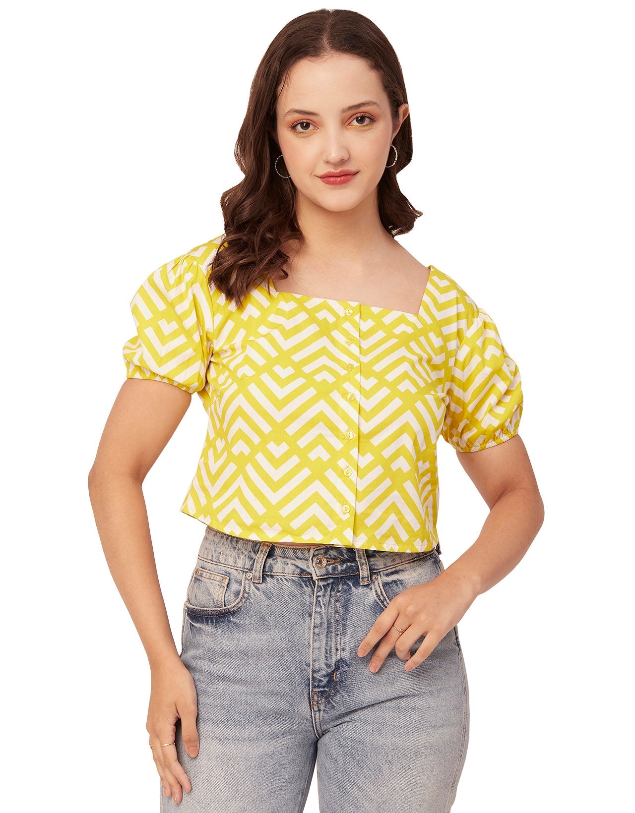 Square Neck Puff Sleeve Top