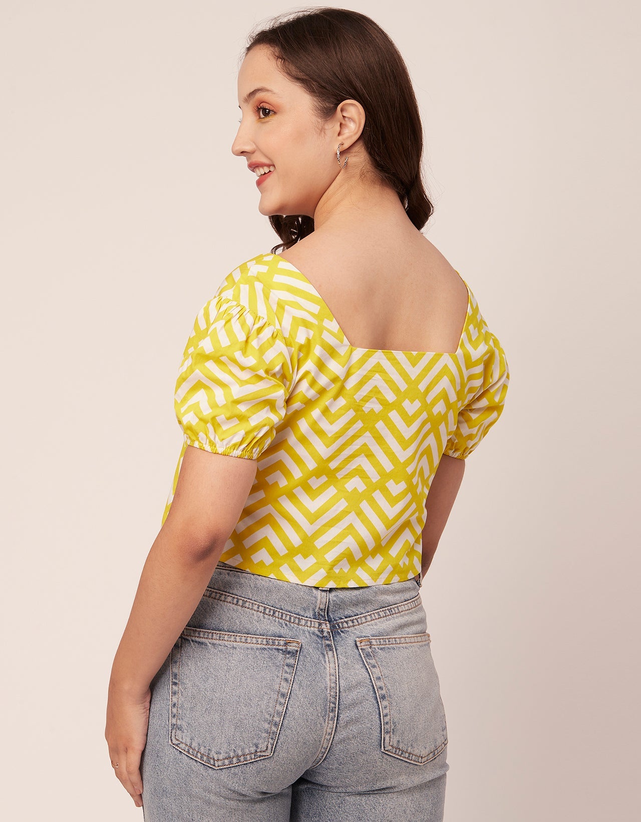 Square Neck Puff Sleeve Top