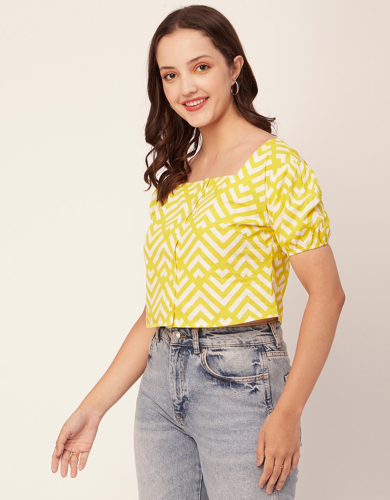 Square Neck Puff Sleeve Top