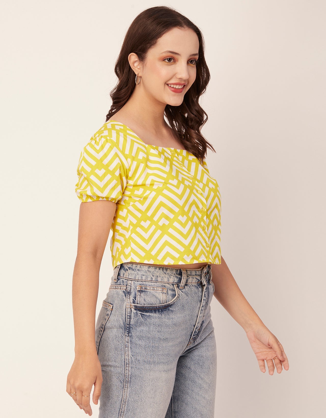Square Neck Puff Sleeve Top
