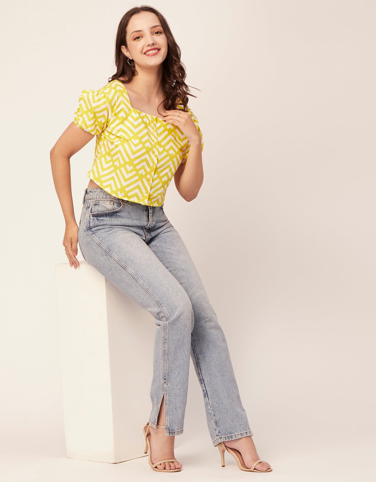 Square Neck Puff Sleeve Top