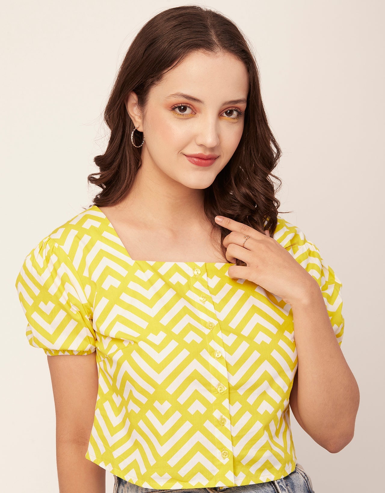 Square Neck Puff Sleeve Top