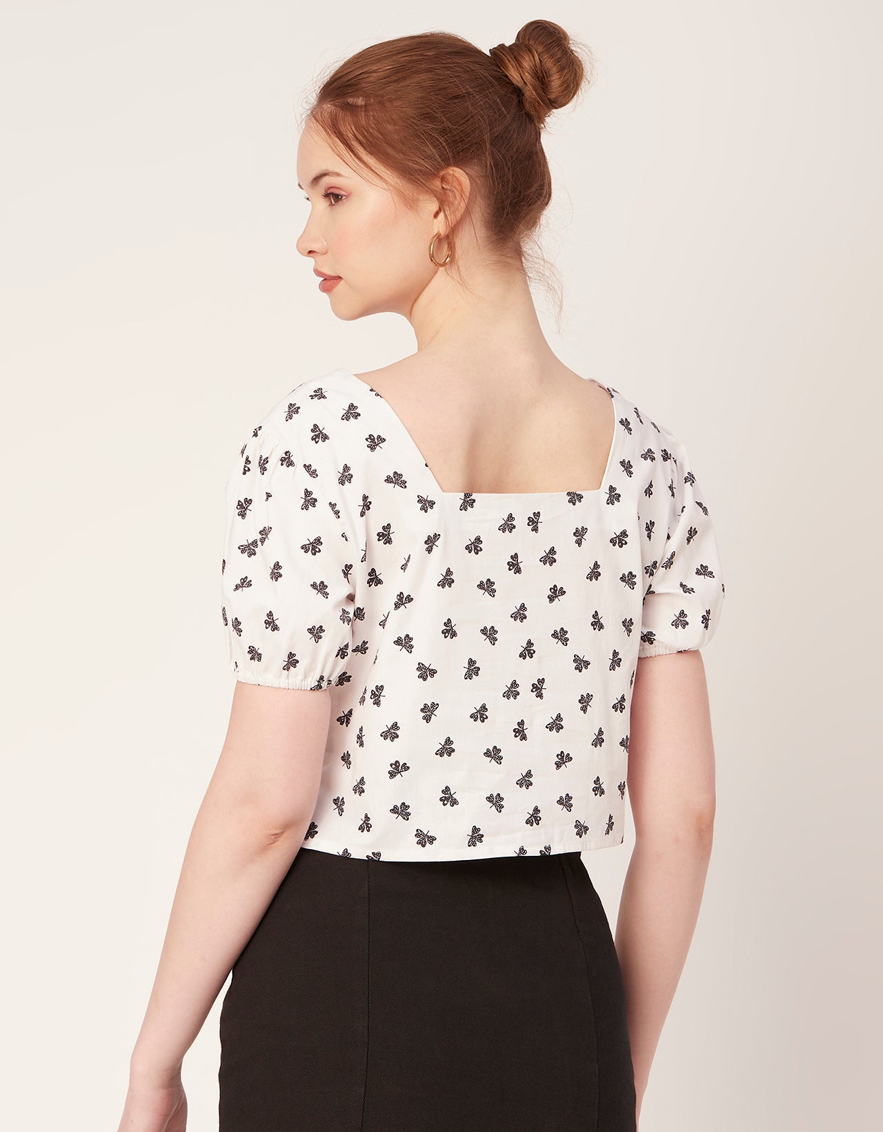 Square Neck Puff Sleeve Top