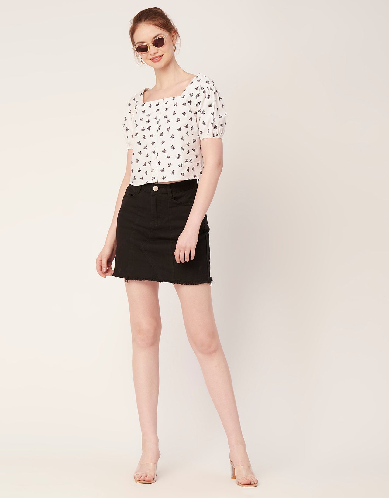 Square Neck Puff Sleeve Top