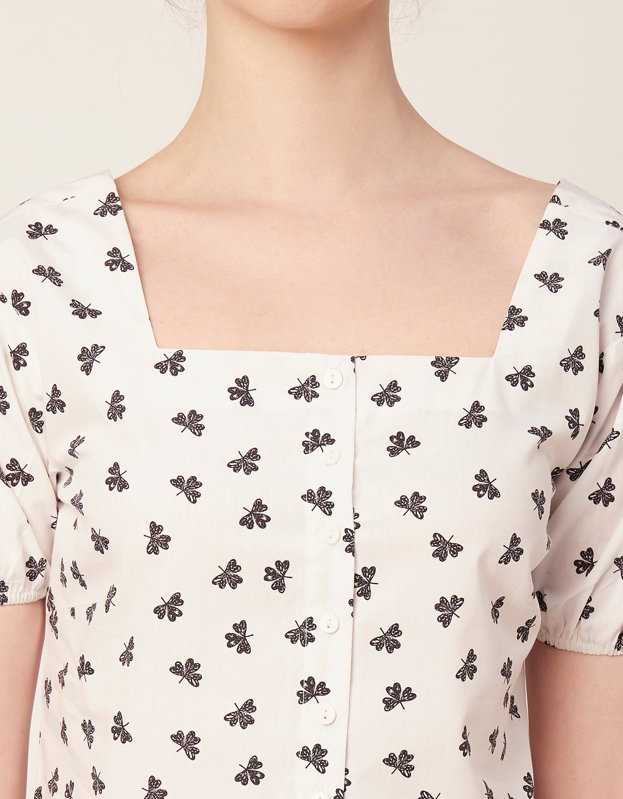 Square Neck Puff Sleeve Top