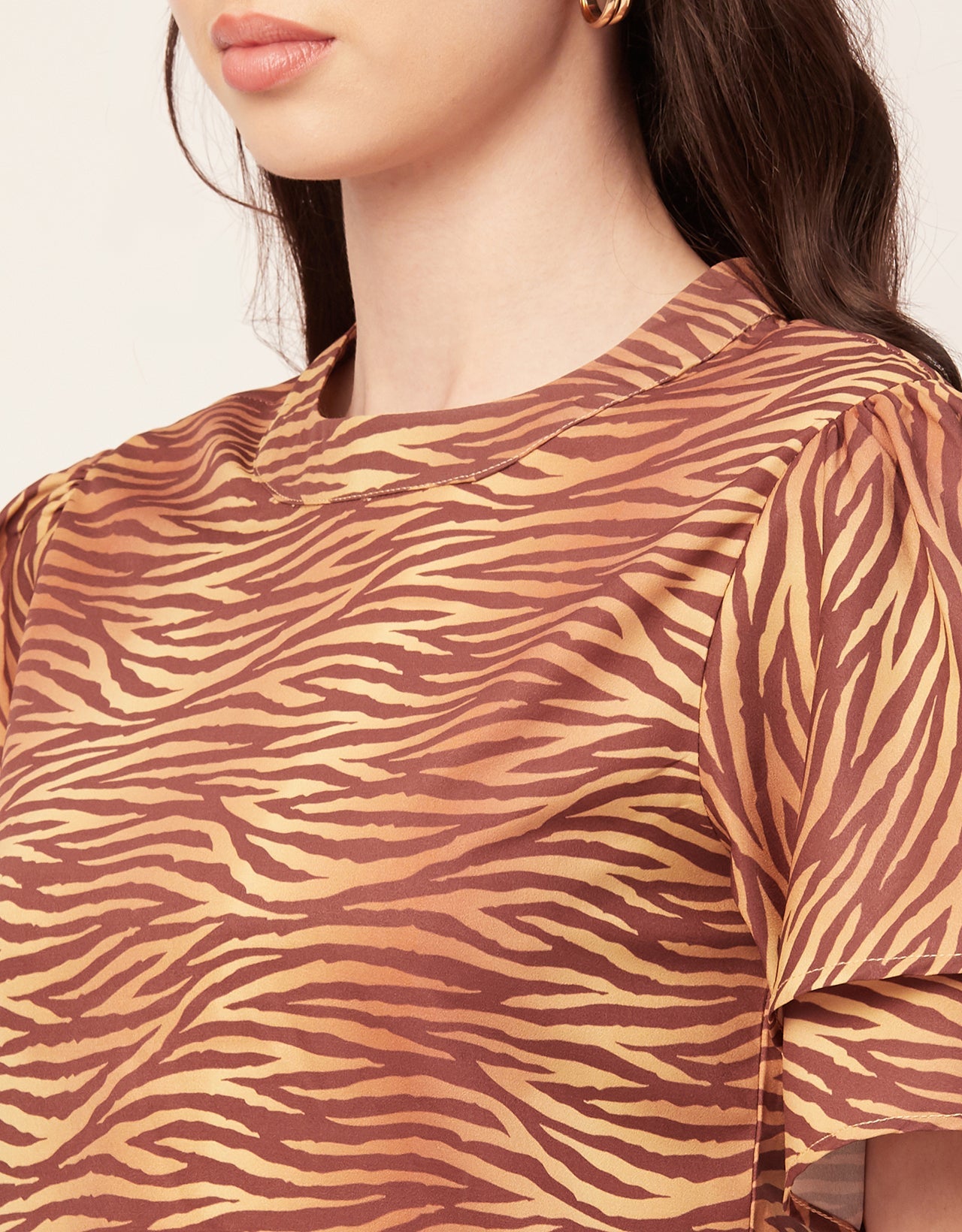 Printed Flutter Sleeve Top