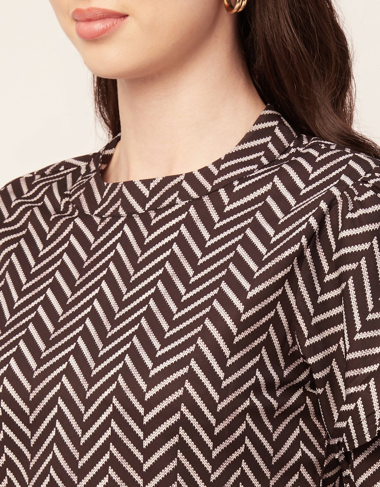 Printed Flutter Sleeve Top