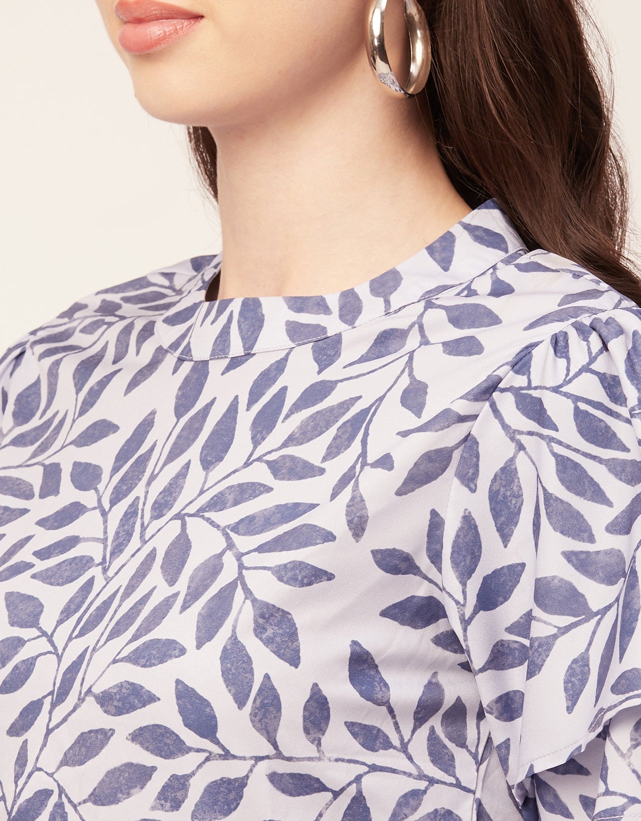 Printed Flutter Sleeve Top